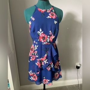 blue floral dress